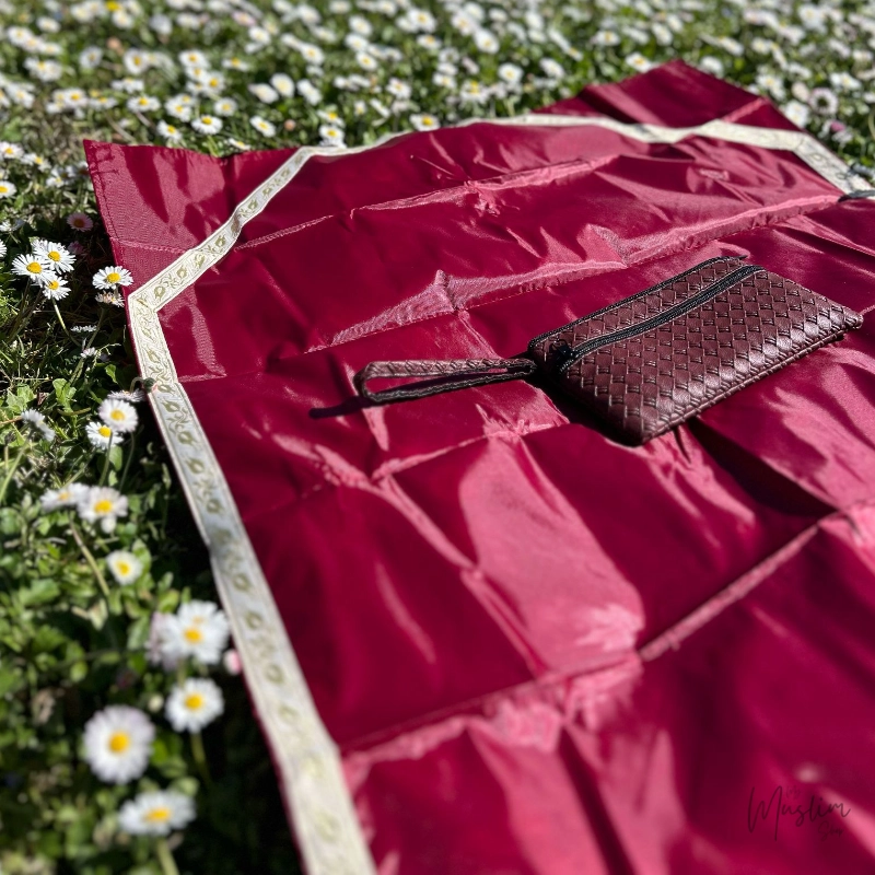 Tapis de priere ultra compact premium bordeaux