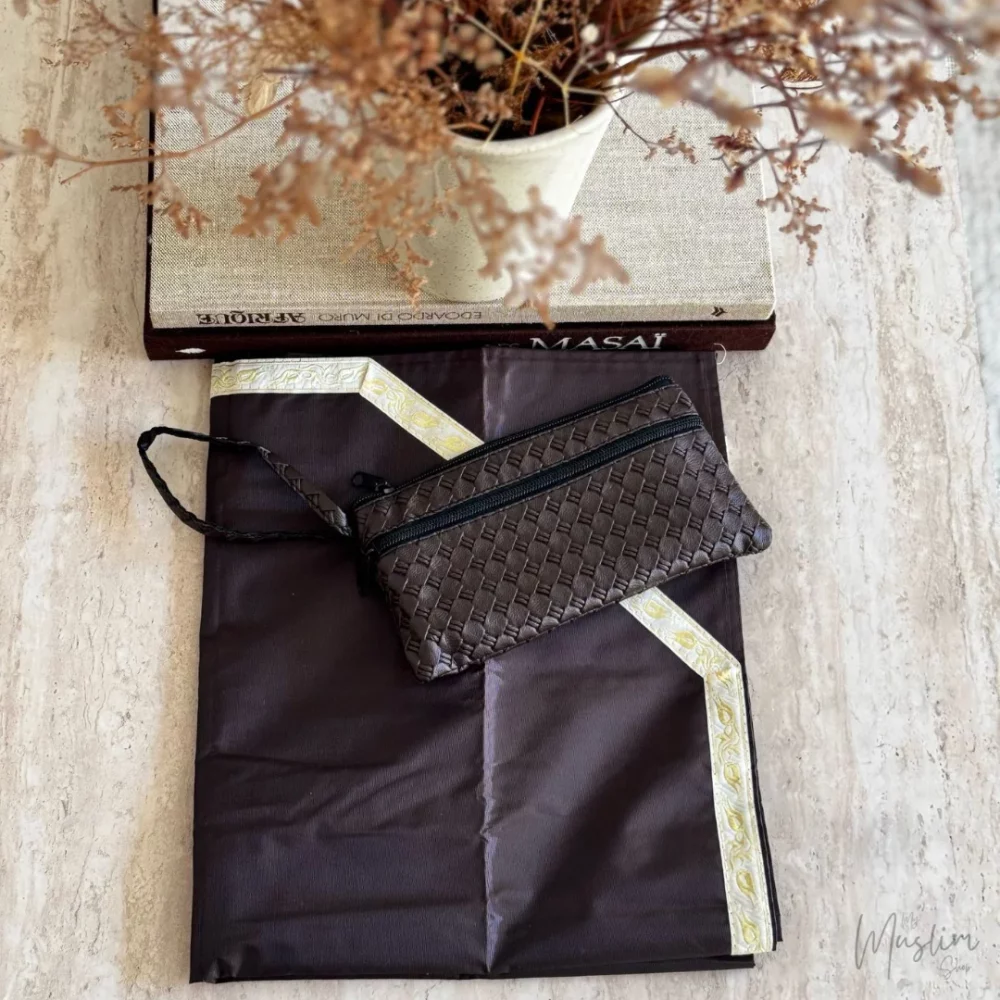 Tapis de priere ultra compact premium marron