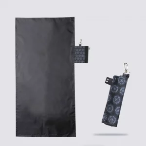 Tapis de prière compact enroulable - Noir avec rond