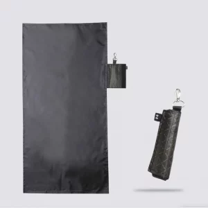 Tapis de prière compact enroulable - Noir avec trait