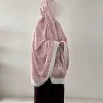 Ensemble de prière Flores - Tissu premium 80% soie rose fleurie