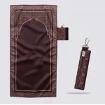 Tapis de prière compact enroulable marron
