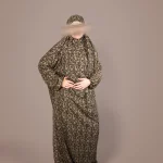 Ensemble Kuala marron fleurie de face